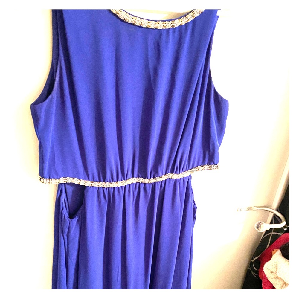 Beautiful blue maxi dress with cut out sides